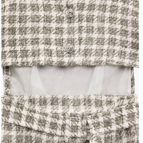 ZARA CUT OUT PLAID DRESS - Picture 12 of 15